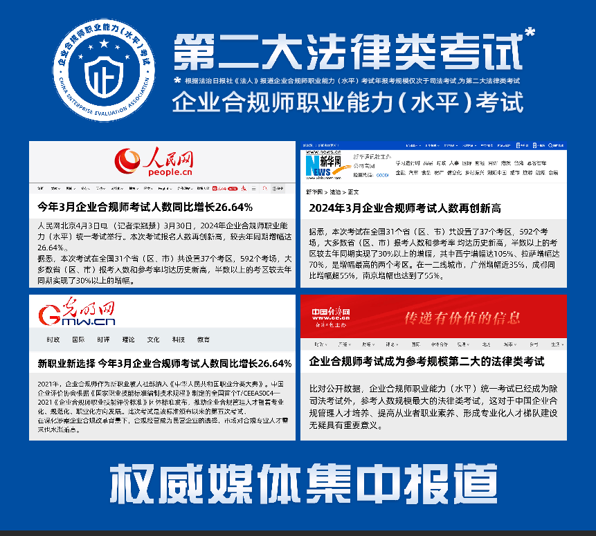 2024年企业合规师考试报名指南!企业合规师是做什么的?